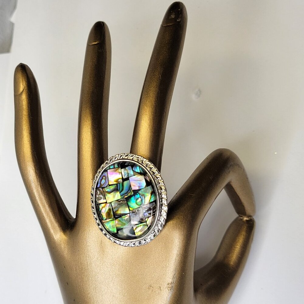 Abalone Ring ADJUSTABLE Band